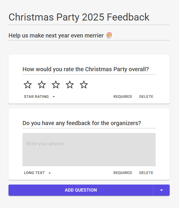 event feedback